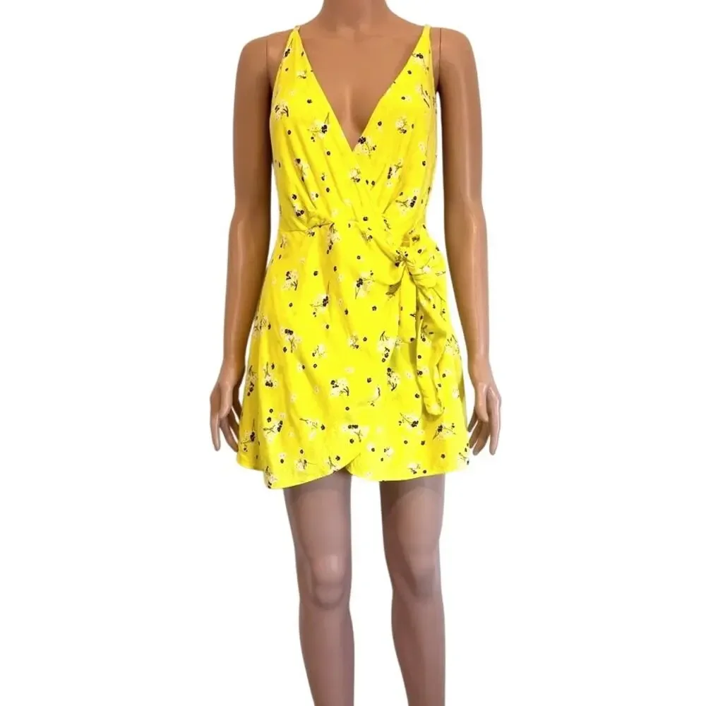 Free People Tango at Night 10 faux wrap tie flap front romper SH 3099